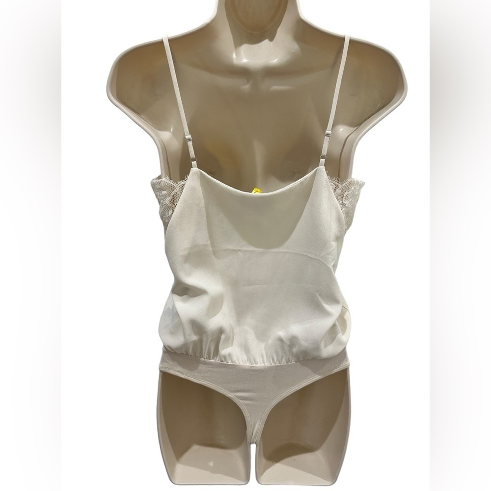 Bebe satin lace strappy snap bottom bodysuit - Picture 4 of 4